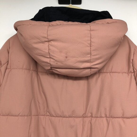 Pink and Navy Reversible  Puffer Parka Coat size ~L - Picture 6 of 16
